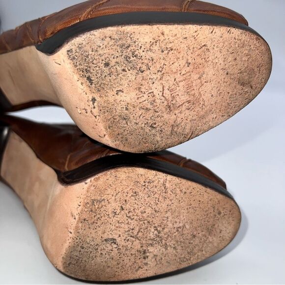 Stuart Weitzman Women's Brown Leather Cage Gladiator Platform High Heel Sandals - Picture 8 of 14